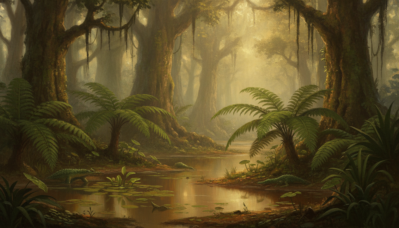 Lush ancient forest from an age of higher CO2